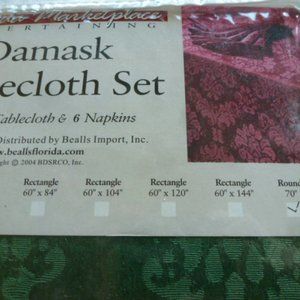 70 Round Damask Tablecloth
